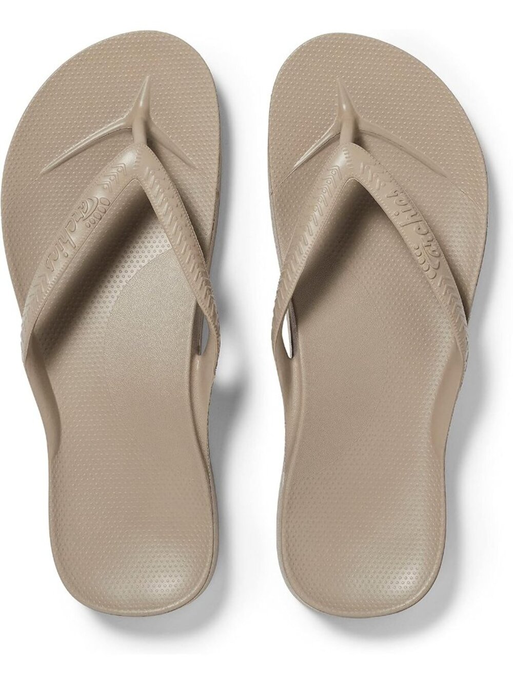 Unisex Taupe Lightweight Cushioning Shock-Absorbing Thong Flip Flop Sandals